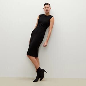 MM. Lafleur Katie Black Shift Dress Ponte Minimalist Little Black Dress Sz 12